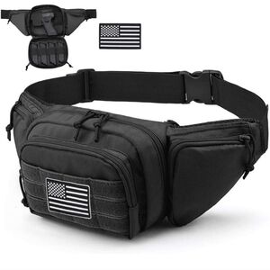 NWT Conceal Carry Tactical Fanny Pack One Size Fits Most Black With Flag